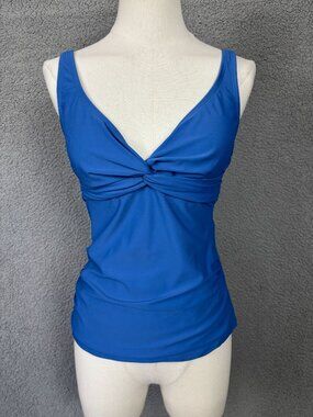 Cupshe Women's Blue Tankini Top Adjustable Straps Lined Padded Size Medium NWT's